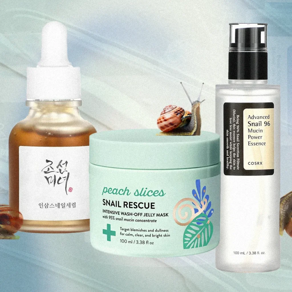 What Is Snail Mucin? Benefits, Uses & The Best Products in 2025 8 Affordable snail mucin skincare products 2025 flat-lay for review